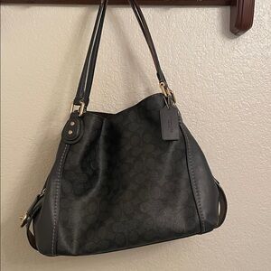 Coach Dark Gray Signature Shoulder Bag